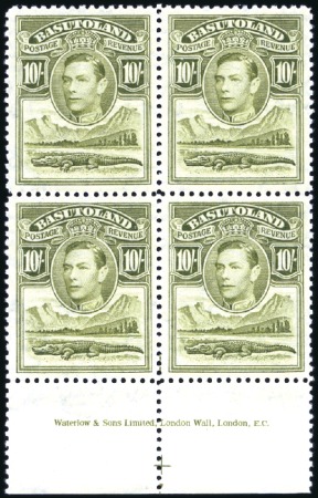 Stamp of Basutoland 1933 Wmk Multiple Script CA 1/2d to 10s set of 11 
