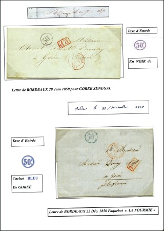Stamp of Colonies françaises » Sénégal 1801-84, 31 lettres sur pages d'exposition dont 18