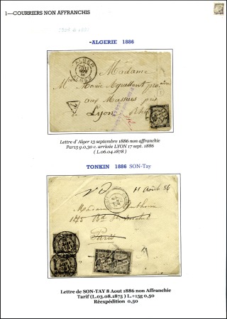 Stamp of Colonies françaises 1882-1943, Collection de 75 lettres sur pages d'ex