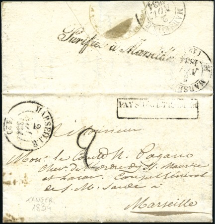 Stamp of Colonies françaises » Maroc 1753-1860, Huit lettres préphilatéliques sur pages