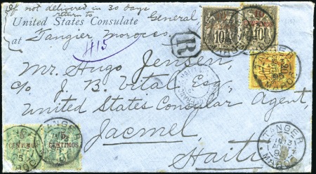 Stamp of Colonies françaises » Maroc 1893-1903, 13 lettres et 3 entiers sur page d'expo