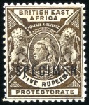 Stamp of Kenya, Uganda and Tanganyika » British East Africa 1896 Wmk Crown CA 1/2a to 5r complete set of 15, m