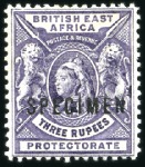 Stamp of Kenya, Uganda and Tanganyika » British East Africa 1896 Wmk Crown CA 1/2a to 5r complete set of 15, m