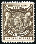 Stamp of Kenya, Uganda and Tanganyika » British East Africa 1896 Wmk Crown CA 1/2a to 5r complete set of 15, m