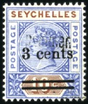Stamp of Seychelles 1890-1902 Group of SPECIMEN ovpts incl. 1890 set o