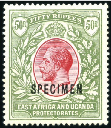 Stamp of Kenya, Uganda and Tanganyika » Kenya, Uganda and Tanganyika 1921-22 Wmk Multiple Script CA 50r carmine and gre