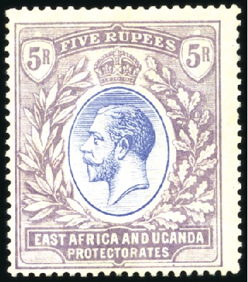 Stamp of Kenya, Uganda and Tanganyika » Kenya, Uganda and Tanganyika 1921-22 Wmk Multiple Script CA 1c to 5r complete s