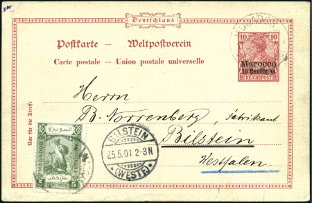 Stamp of Colonies françaises » Maroc 1901 Carte entier 10c du Maroc allemand de Marrake