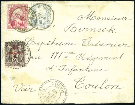 Stamp of Colonies françaises » Maroc 1898 Env. de Marrakech pour la France avec afft mi