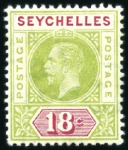 Stamp of Seychelles 1903-16 VARIETIES selection incl. 1903 Wmk Crown C