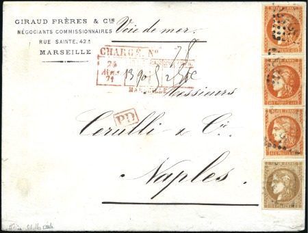 Stamp of France 1871 Lettre chargée en double port pour l'Italie a