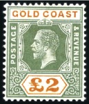 Stamp of Gold Coast 1913-21 Wmk Multiple Script CA 1/2d to £2 set of 1