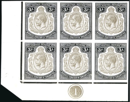 Stamp of Tanganyika 1927-31 Multiple Script CA 3s black, ungummed bott