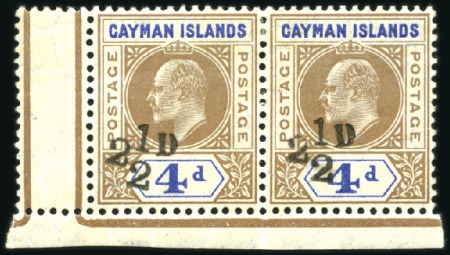 Stamp of Cayman Islands 1908 Provisional 2 1/2d on 4d brown and blue, mint