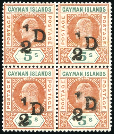 Stamp of Cayman Islands 1908 Georgetown Provisional 1/2d on 5s salmon and 