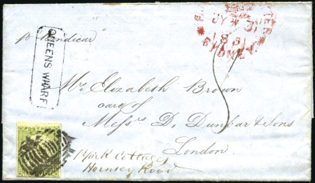 Stamp of Australia » New South Wales 1851 (Jul 31) Folded cover to England with 3d Sydn