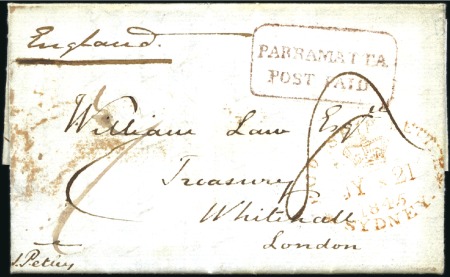 Stamp of Australia » New South Wales 1845 Folded entire written by an army officer stat