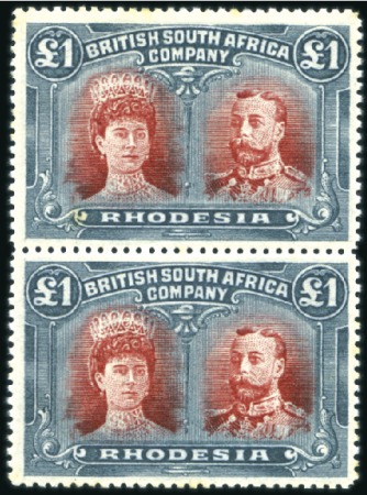 Stamp of Rhodesia 1910-13 Double Head £1 red and black, perf. 15, mi