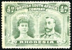 Stamp of Rhodesia 1910-13 Double Head 1/2d yellow-green, perf. 15, m