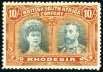 Stamp of Rhodesia 1910-13 Double Head 1/2d to 10s attractive assembl