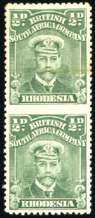 Stamp of Rhodesia 1913-22 Admiral 1/2d green, perf. 14, mint vertica