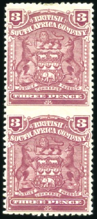 Stamp of Rhodesia 1898-1908 Coat of Arms 3d claret, mint vertical IM