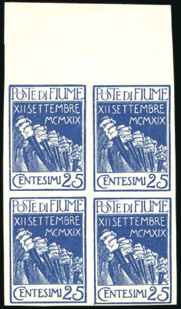 Stamp of Italy » Italy Fiume 1920 Legionnaires 5c, 10c and 25c in imperf. margi