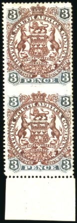 Stamp of Rhodesia 1897 Coat of Arms 3d brown-red and slate-blue, min