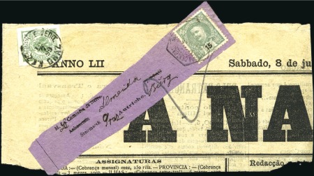 Stamp of Austria » Newspaper Tax Stamps 1899 Complete address label franked Portugal 15R t