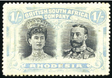 Stamp of Rhodesia 1910-13 Double Head selection of 3: 1s black and b