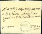 Stamp of Italian States » Sardinia 1819 CAVALLINI: 15c blue postal stationery from Ca