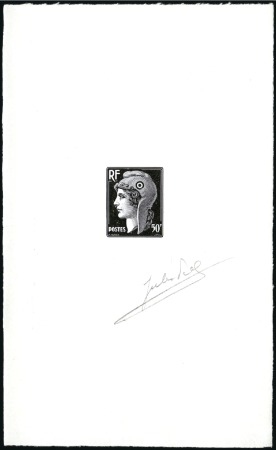 Stamp of France 1944-45 Marianne 50c, épreuve d'artiste d'un proje