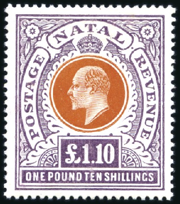 Stamp of South Africa » Natal 1902 Crown CA £1.10 brown-orange and deep purple, 