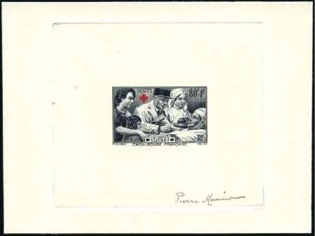 Stamp of France 1940 Croix-Rouge Pour nos blessés, épreuve d'artis