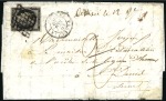 Stamp of France 1849 20c noir sur deux lettres: une de Nîmes 30.09