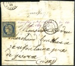 Stamp of France 1849 25c bleu ayant déjà servi sur lettre taxée de