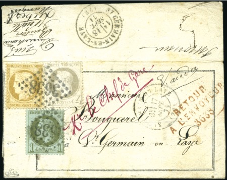 Stamp of France Superbe tricolore en tarif local sur Avis de colis