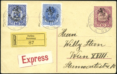 Stamp of Czechoslovakia 1918 Austrian postal stationery card 10H red with