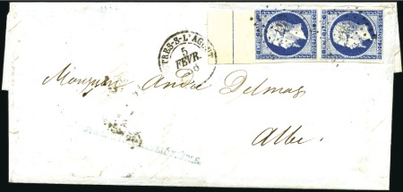 Stamp of France 20c Empire ND en paire avec FILET D'ENCADREMENT su