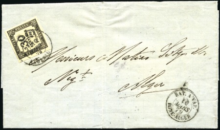 Stamp of France Rare càd "Bat a vap. BONE-ALGER" sur pli avec Taxe