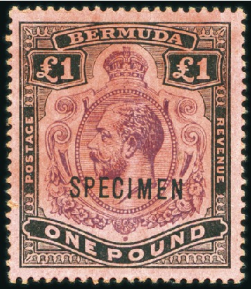 Stamp of Bermuda 1918-22 Wmk Multiple Crown CA 2s to £1 SPECIMEN se