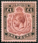 Stamp of Bermuda 1918-22 Wmk Multiple Crown CA 2s to £1 complete se