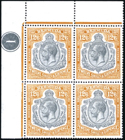 Stamp of Bermuda 1937 Postal Fiscal: Multiple Script CA 12s6d grey 