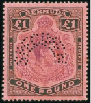 Stamp of Bermuda 1938-53 Wmk Multiple Crown CA 1d to £1 complete mi