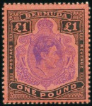 Stamp of Bermuda 1938-53 Wmk Multiple Crown CA 2s to £1 specialised