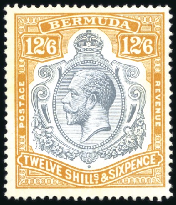 Stamp of Bermuda 1924-32 Wmk Multiple Script CA 12s6d grey and oran