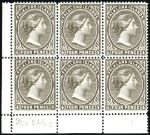 Stamp of Falkland Islands 1882 Wmk Crown CA 1d dull claret and 4d grey-black