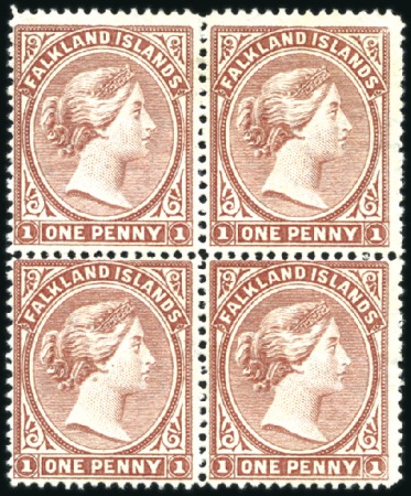 Stamp of Falkland Islands 1885-91 Wmk Crown CA 1d pale claret, unused withou
