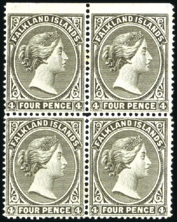 Stamp of Falkland Islands 1889-91 Wmk Crown CA 4d olive-grey black, mint, bl