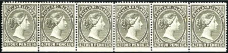 Stamp of Falkland Islands 1889-91 Wmk Crown CA 4d olive-grey black, mint, ho